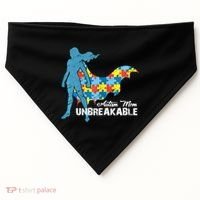 Autism Mom Unbreakable Autism Awareness Puzzle Gift USA-Made Doggie Bandana thumb 0