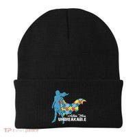 Autism Mom Unbreakable Autism Awareness Puzzle Gift Beanie thumb 0
