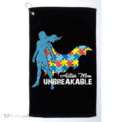 Autism Mom Unbreakable Autism Awareness Puzzle Gift Golf Towel