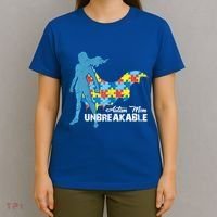 Autism Mom Unbreakable Autism Awareness Puzzle Gift T-Shirt thumb 4