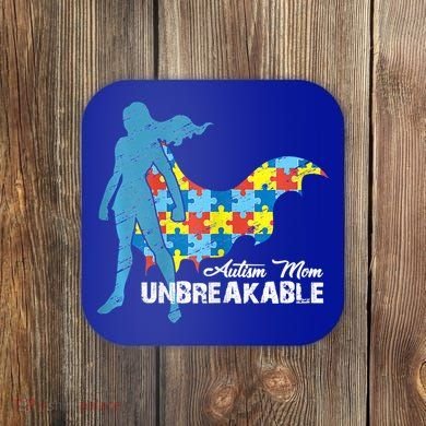 Autism Mom Unbreakable Autism Awareness Puzzle Gift Coaster