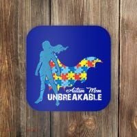 Autism Mom Unbreakable Autism Awareness Puzzle Gift Coaster thumb 0