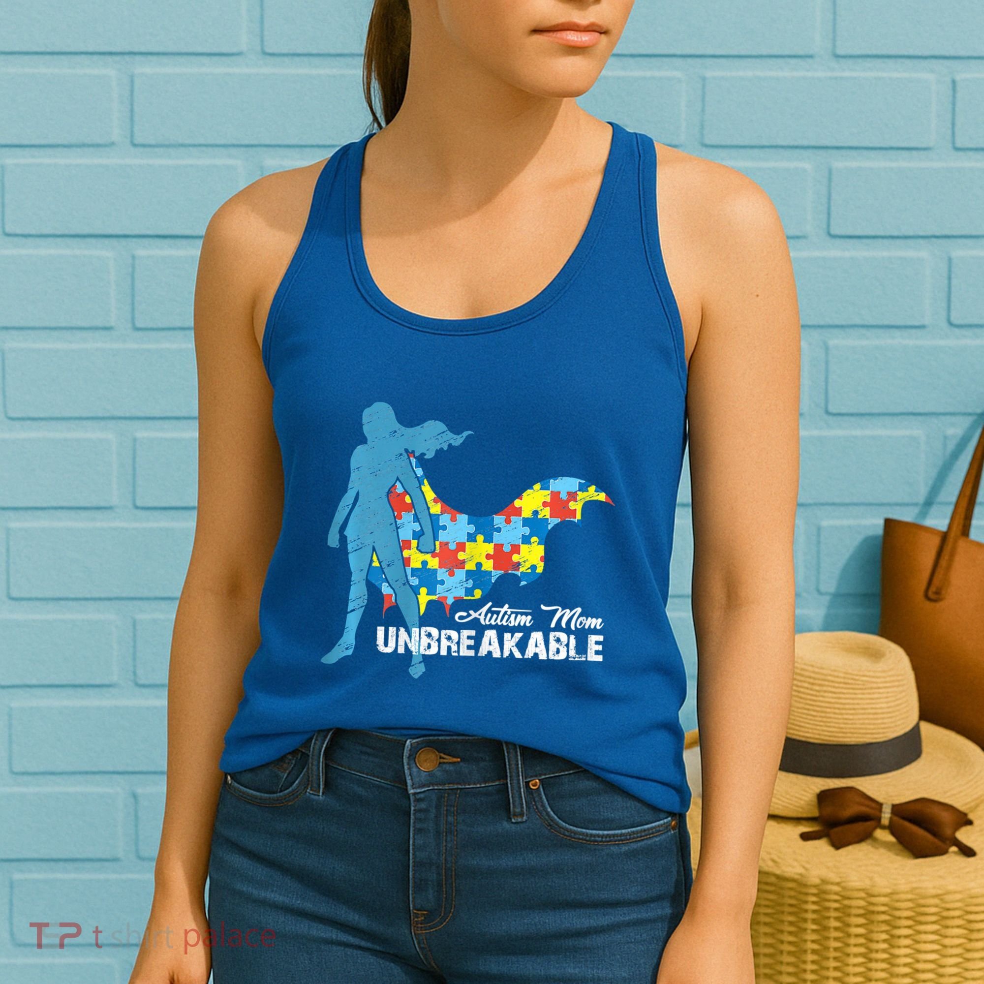 Autism Mom Unbreakable Autism Awareness Puzzle Gift Women's Tank Top