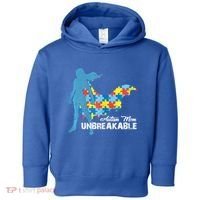 Autism Mom Unbreakable Autism Awareness Puzzle Gift Toddler Hoodie thumb 0