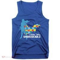 Autism Mom Unbreakable Autism Awareness Puzzle Gift Tank Top thumb 0