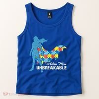 Autism Mom Unbreakable Autism Awareness Puzzle Gift Tank Top thumb 2