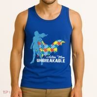 Autism Mom Unbreakable Autism Awareness Puzzle Gift Tank Top thumb 3
