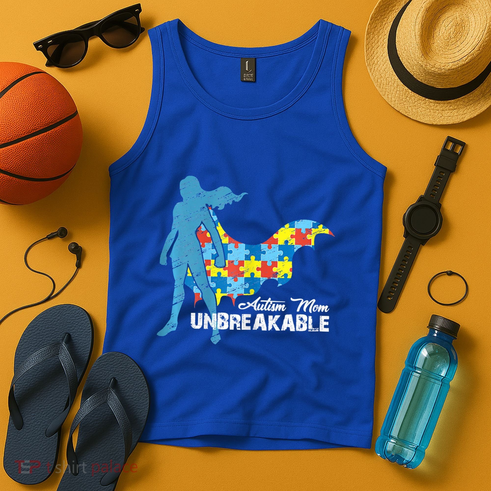 Autism Mom Unbreakable Autism Awareness Puzzle Gift Tank Top