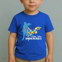 Autism Mom Unbreakable Autism Awareness Puzzle Gift Toddler T-Shirt thumb 2