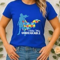 Autism Mom Unbreakable Autism Awareness Puzzle Gift Women's T-Shirt thumb 2