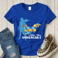 Autism Mom Unbreakable Autism Awareness Puzzle Gift Women's T-Shirt thumb 3