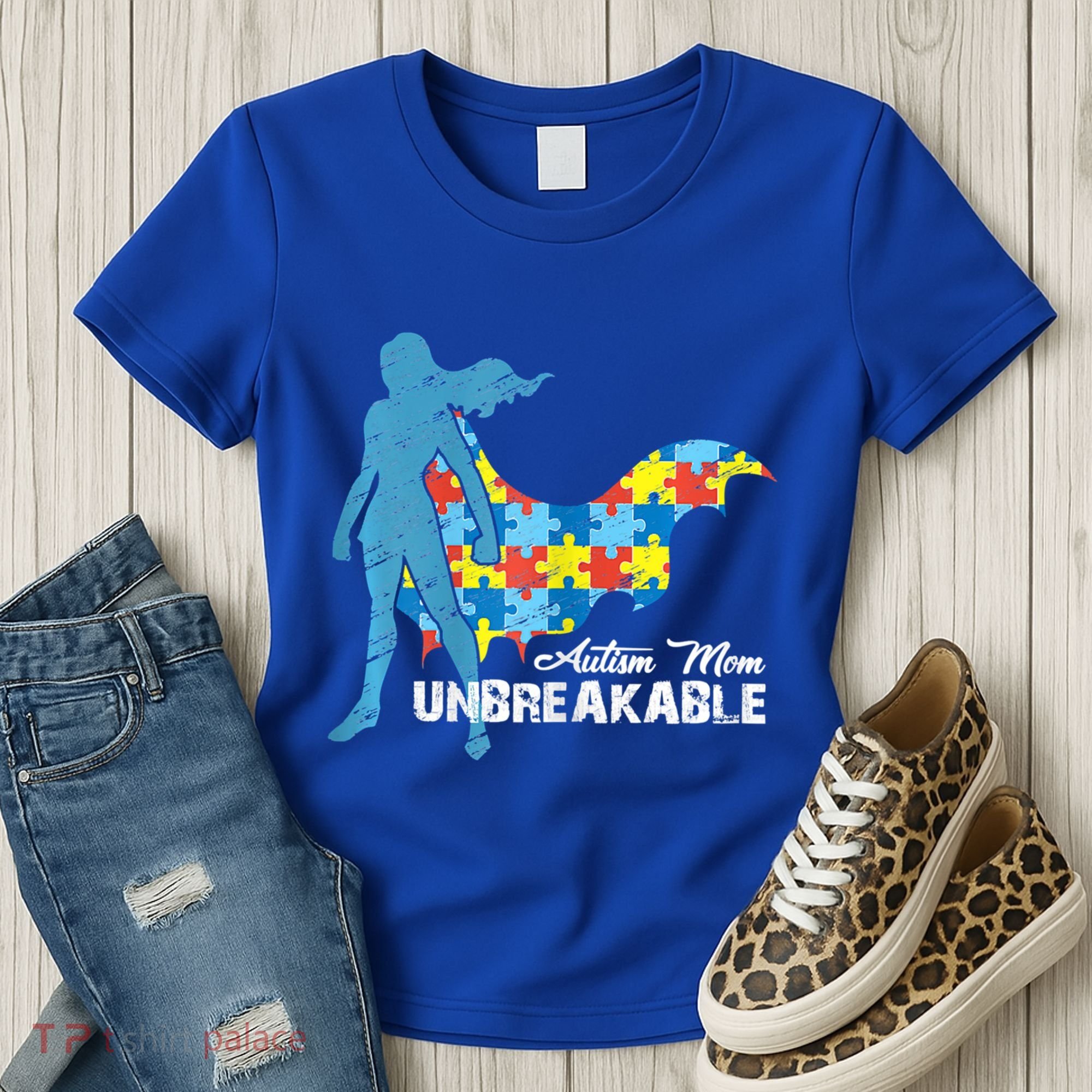 Autism Mom Unbreakable Autism Awareness Puzzle Gift Women's T-Shirt