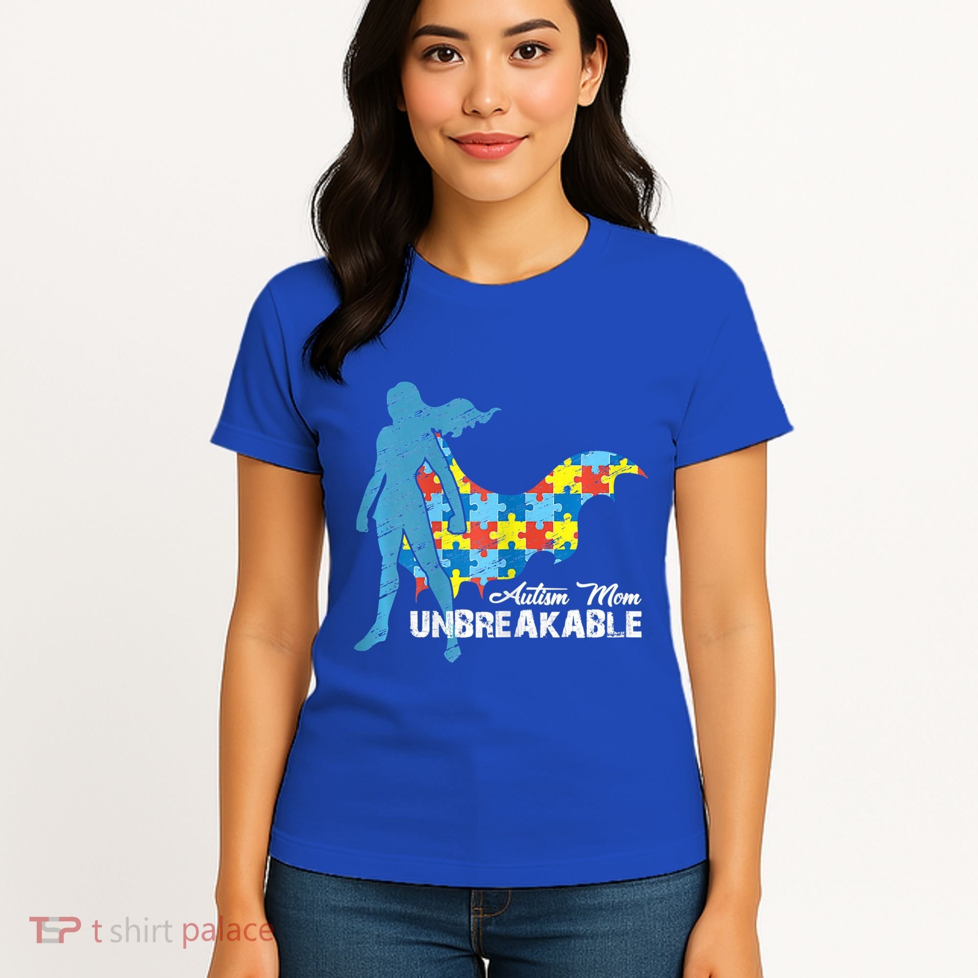 Autism Mom Unbreakable Autism Awareness Puzzle Gift Women's T-Shirt