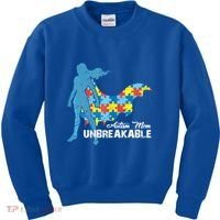 Autism Mom Unbreakable Autism Awareness Puzzle Gift Kids Sweatshirt thumb 0