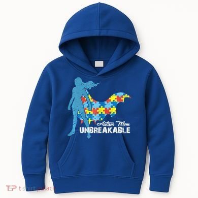 Autism Mom Unbreakable Autism Awareness Puzzle Gift Kids Hoodie