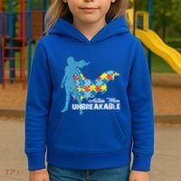 Autism Mom Unbreakable Autism Awareness Puzzle Gift Kids Hoodie thumb 3