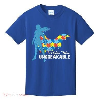 Autism Mom Unbreakable Autism Awareness Puzzle Gift Kids T-Shirt