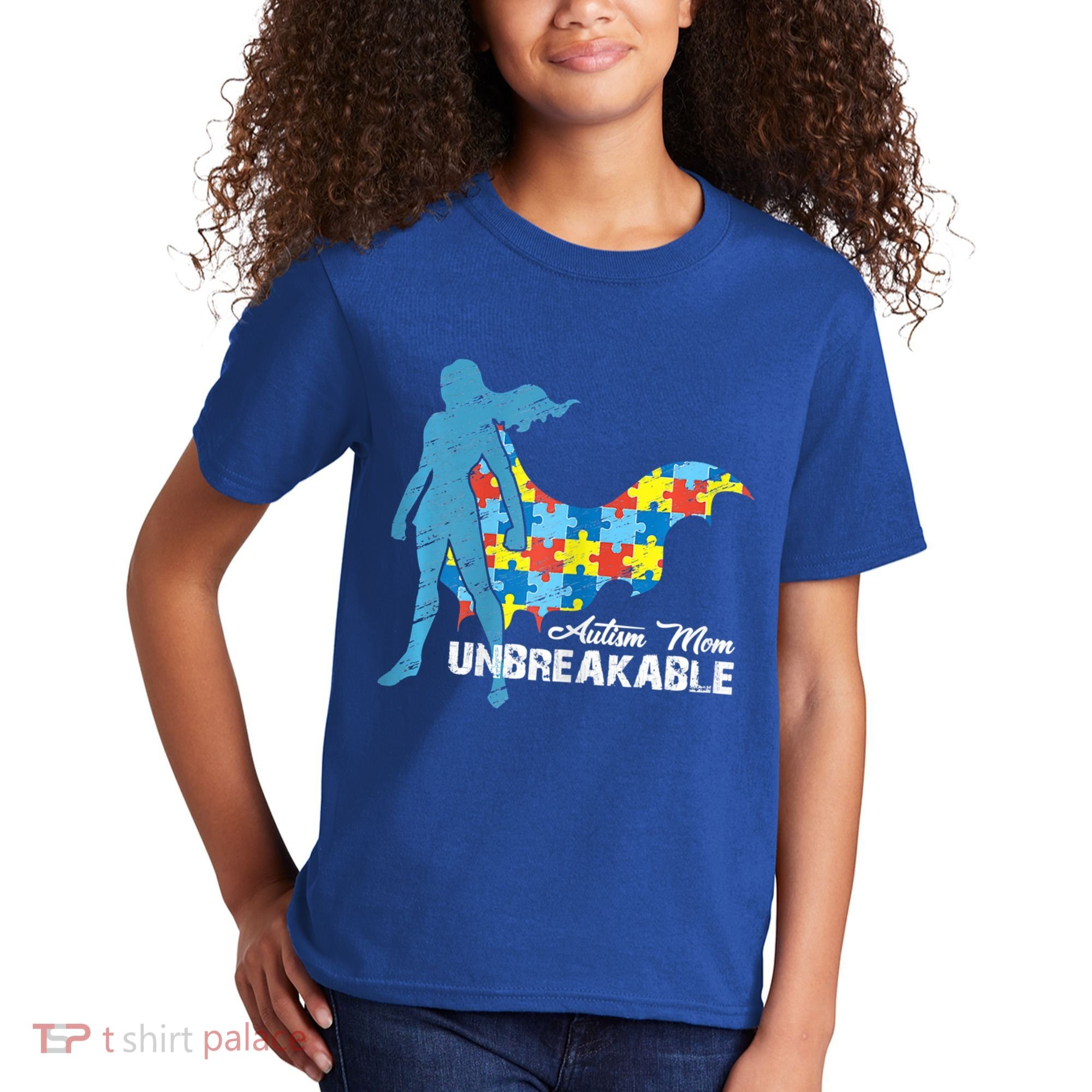Autism Mom Unbreakable Autism Awareness Puzzle Gift Kids T-Shirt