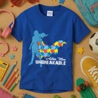 Autism Mom Unbreakable Autism Awareness Puzzle Gift Kids T-Shirt thumb 3