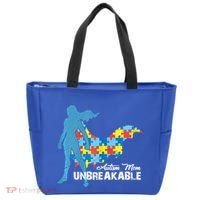 Autism Mom Unbreakable Autism Awareness Puzzle Gift Tote Bag thumb 0