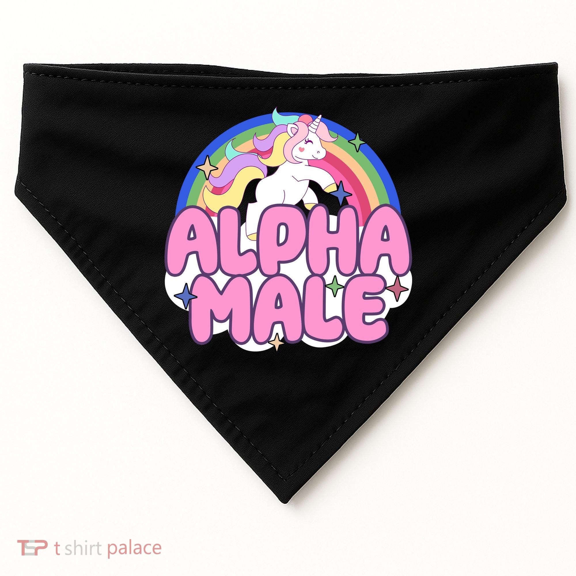 Alpha Male Unicorn Rainbow USA-Made Doggie Bandana