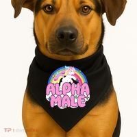 Alpha Male Unicorn Rainbow USA-Made Doggie Bandana thumb 1