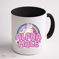 Alpha Male Unicorn Rainbow Coffee Mug thumb 1