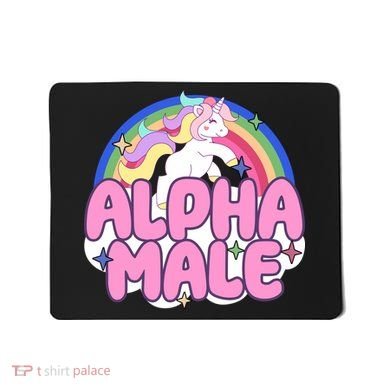 Alpha Male Unicorn Rainbow Mousepad
