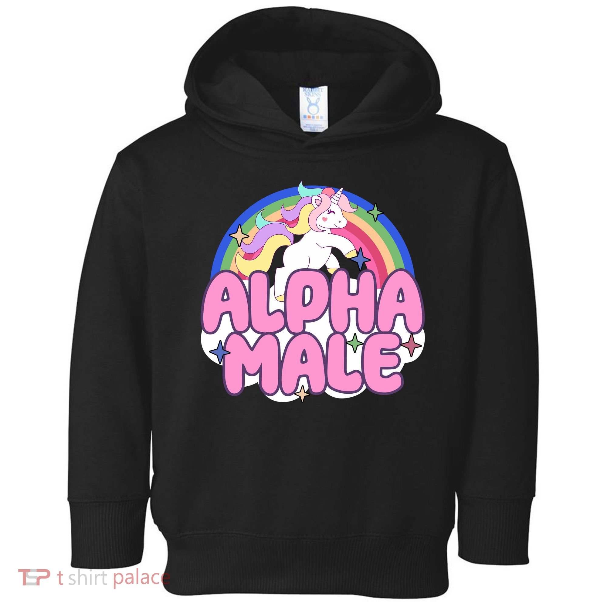 Alpha Male Unicorn Rainbow Toddler Hoodie