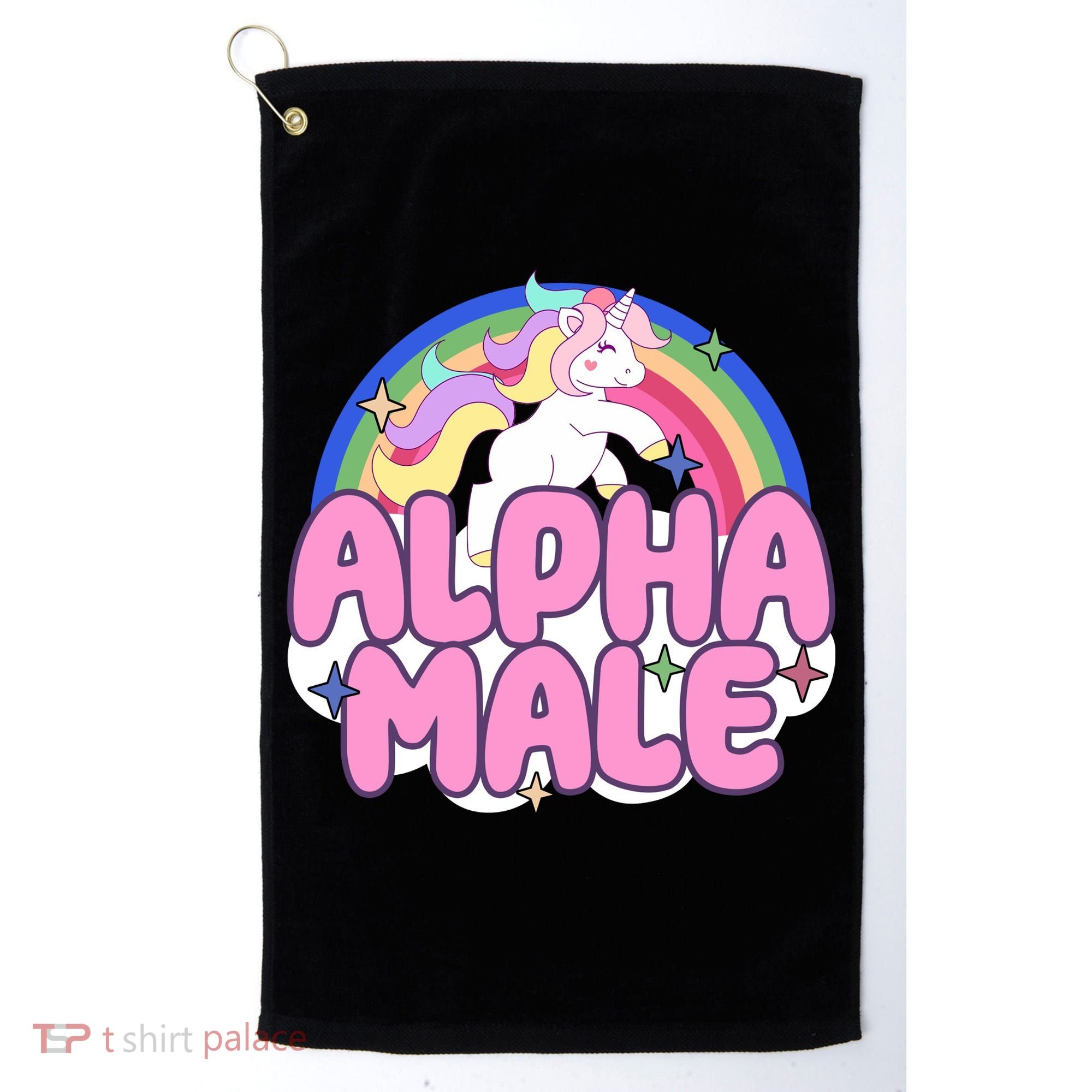 Alpha Male Unicorn Rainbow Golf Towel