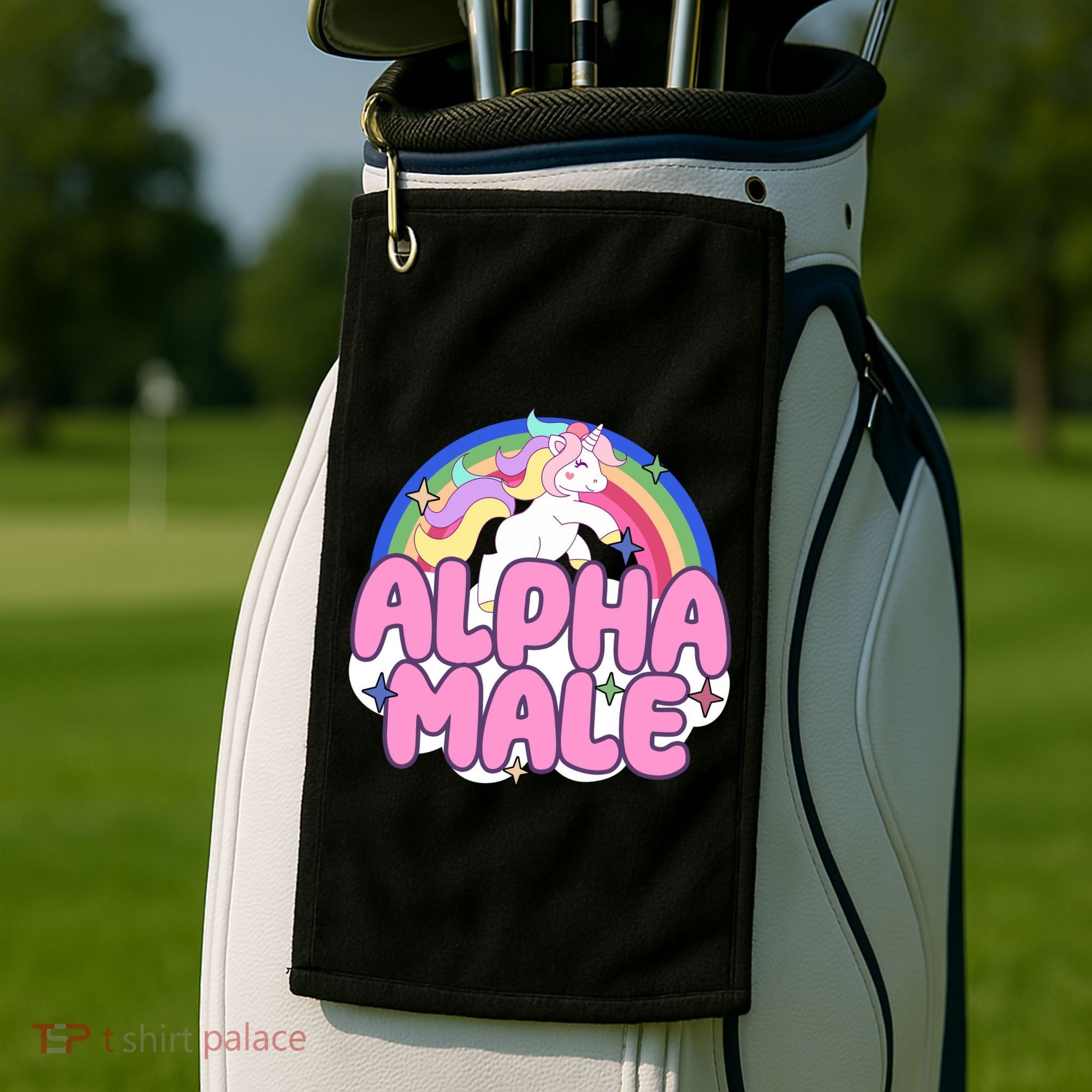 Alpha Male Unicorn Rainbow Golf Towel