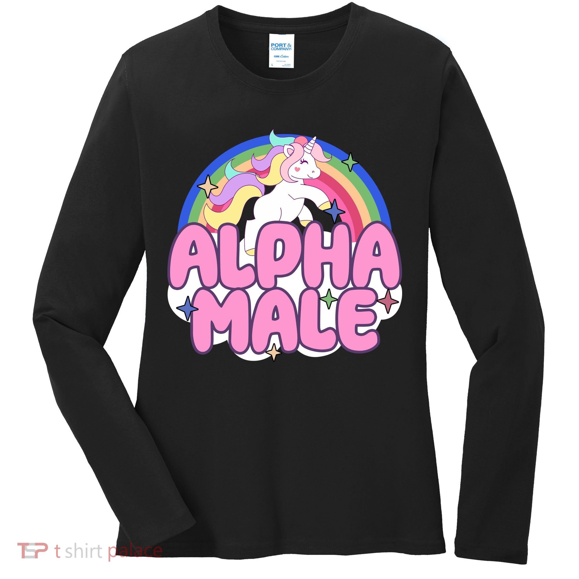 Alpha Male Unicorn Rainbow Women's Long Sleeve Shirt