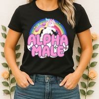 Alpha Male Unicorn Rainbow Women's T-Shirt thumb 2