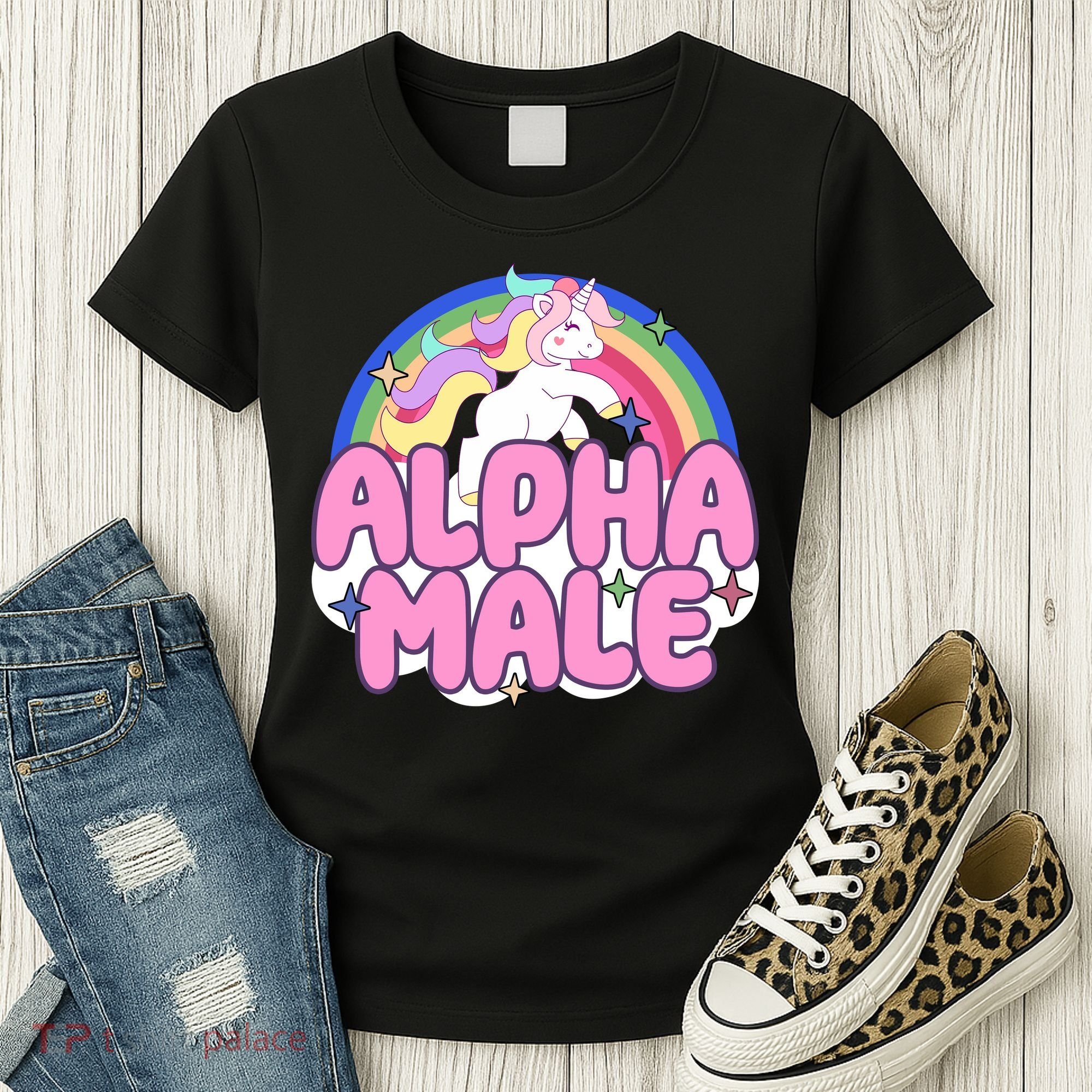 Alpha Male Unicorn Rainbow Women's T-Shirt