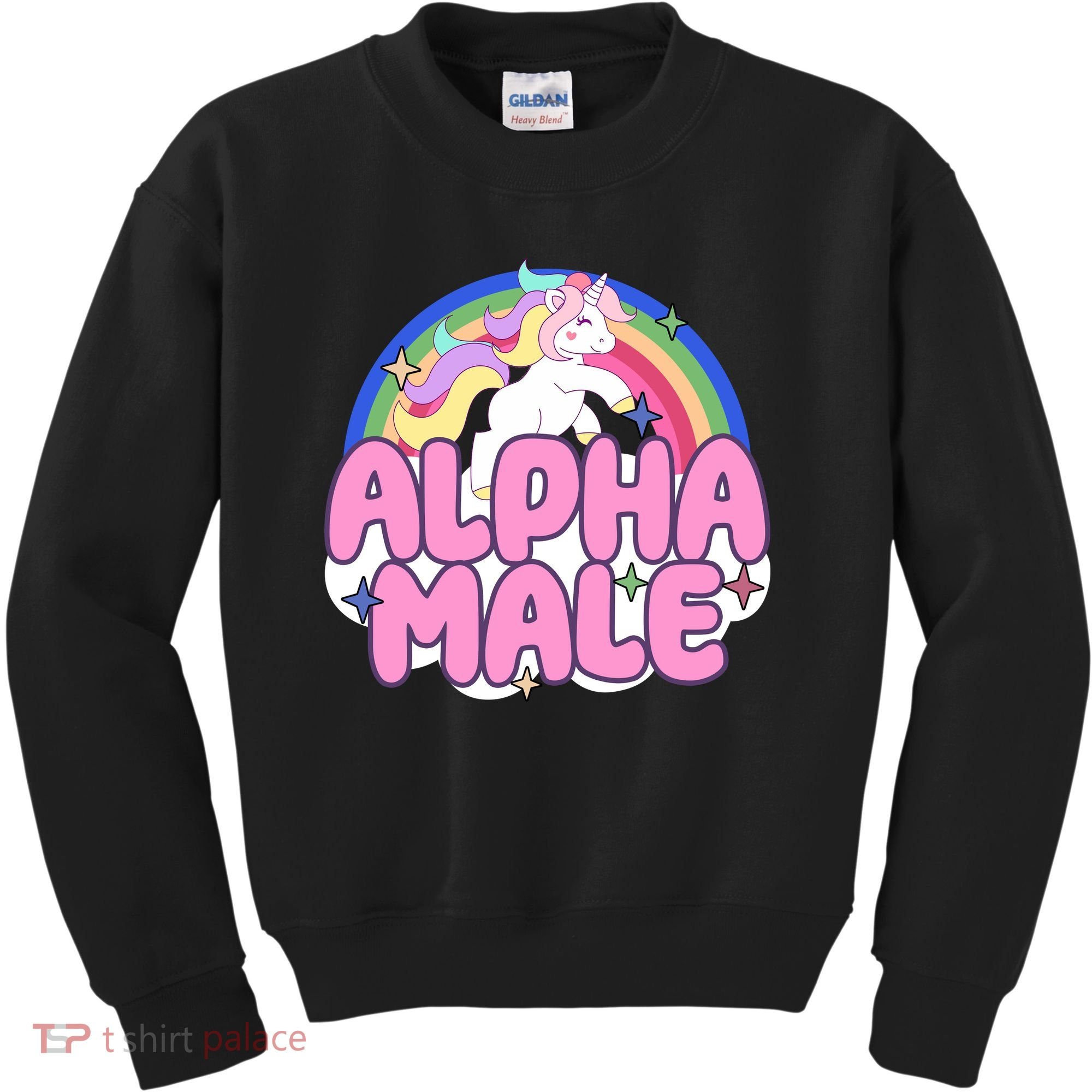 Alpha Male Unicorn Rainbow Kids Sweatshirt