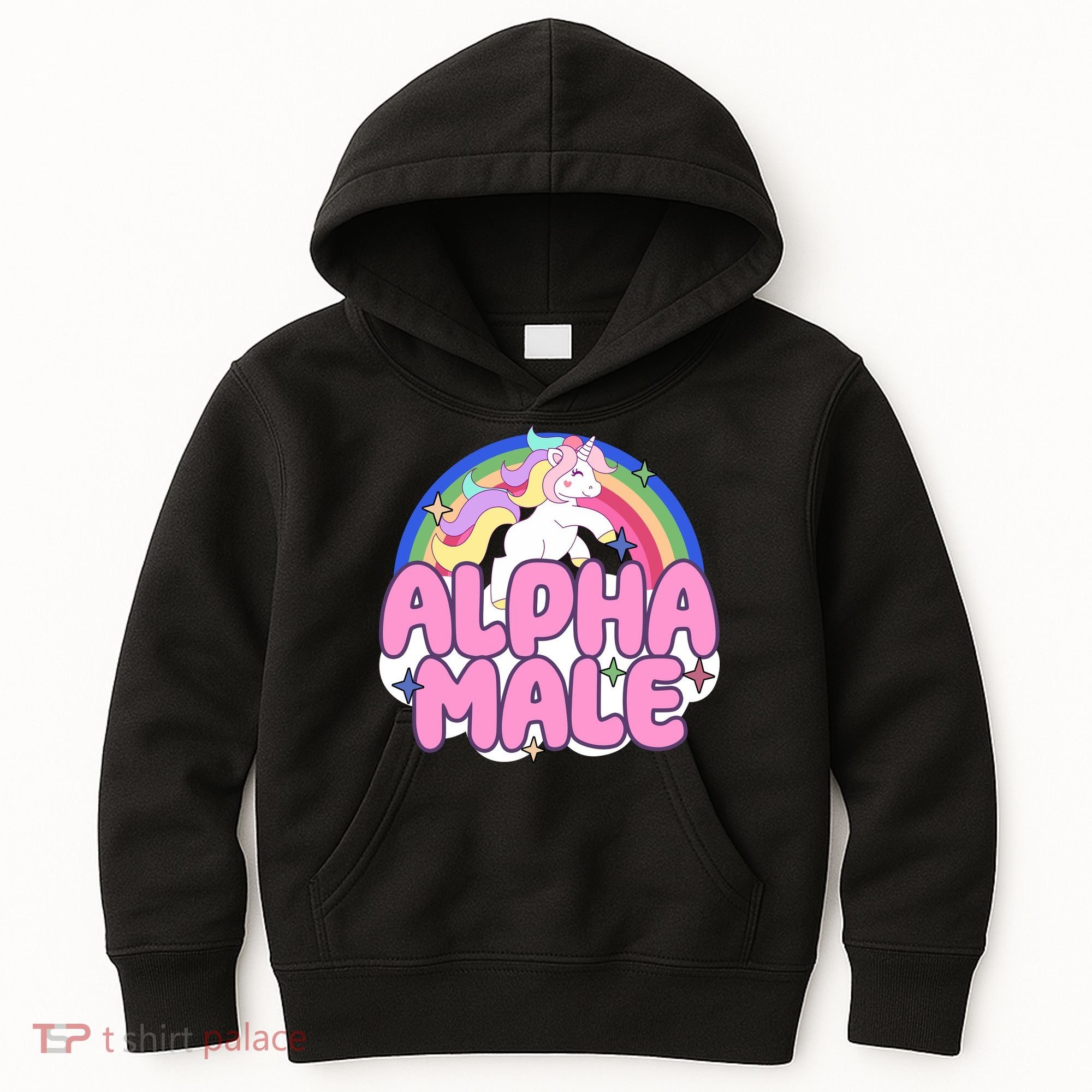 Alpha Male Unicorn Rainbow Kids Hoodie