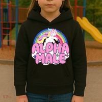 Alpha Male Unicorn Rainbow Kids Hoodie thumb 3