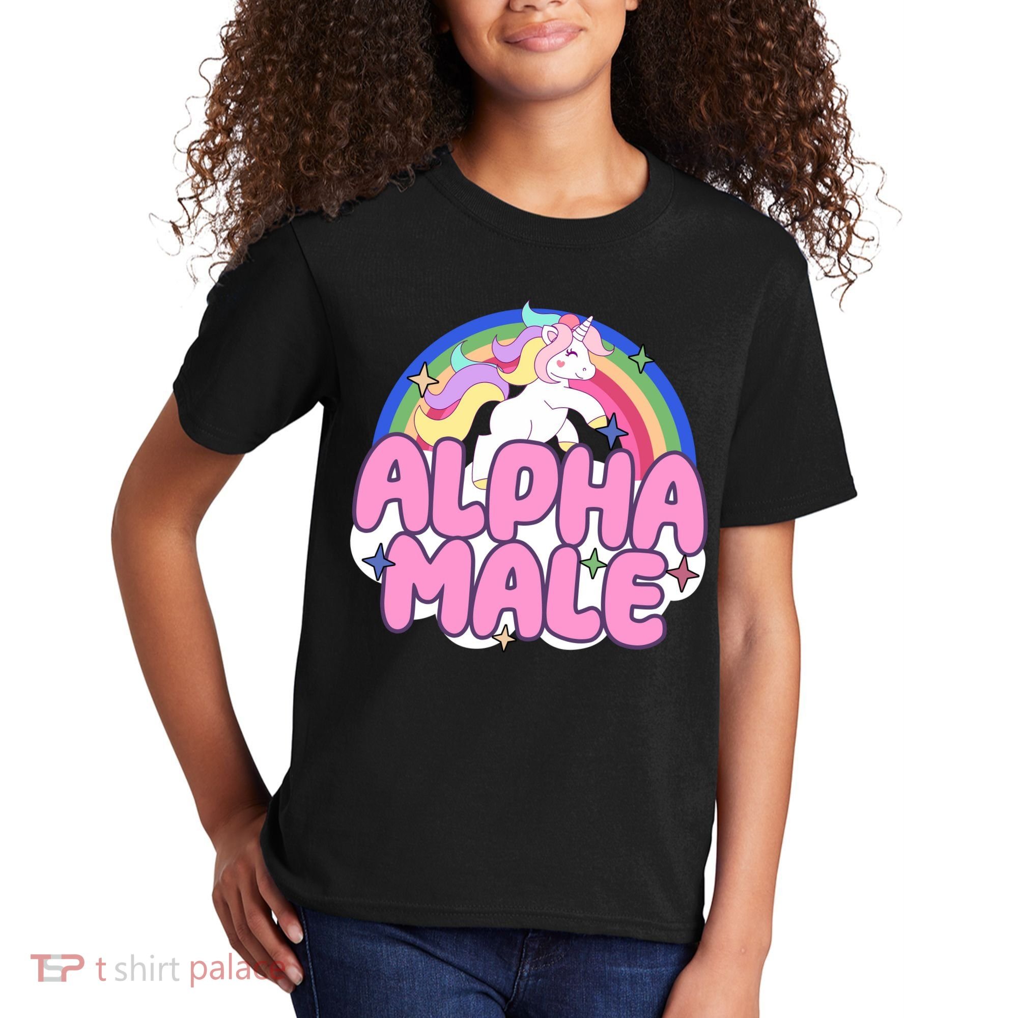 Alpha Male Unicorn Rainbow Kids T-Shirt
