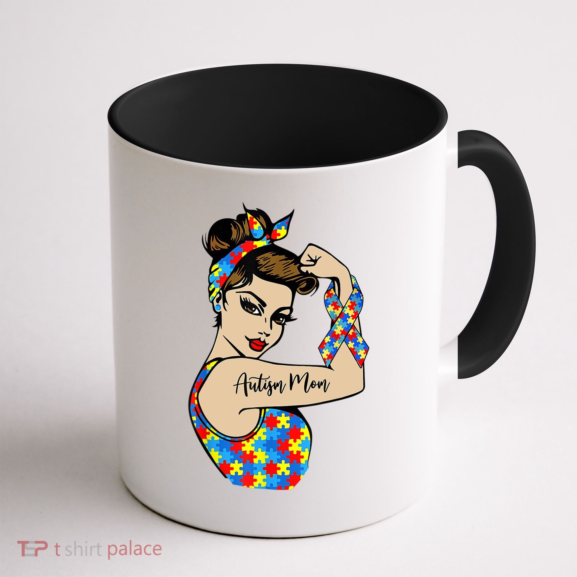 Autism Mom Unbreakable Rosie The Riveter Strong Woman Power Gift Coffee Mug