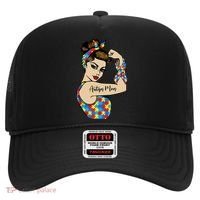Autism Mom Unbreakable Rosie The Riveter Strong Woman Power Gift Hat thumb 0