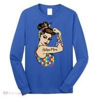 Autism Mom Unbreakable Rosie The Riveter Strong Woman Power Gift Long Sleeve Shirt thumb 0