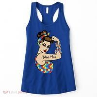 Autism Mom Unbreakable Rosie The Riveter Strong Woman Power Gift Women's Tank Top thumb 0