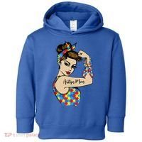 Autism Mom Unbreakable Rosie The Riveter Strong Woman Power Gift Toddler Hoodie thumb 0