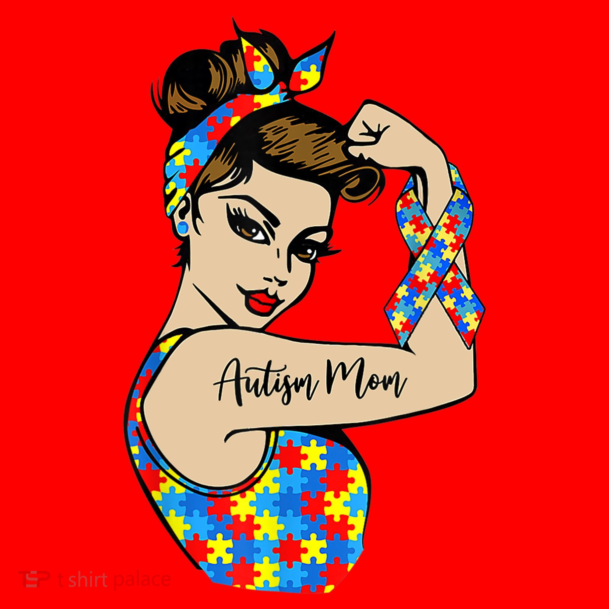 Autism Mom Unbreakable Rosie The Riveter Strong Woman Power Gift Santa Hat