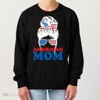American Mom Usa Hair Bun Women's Sweatshirt thumb 0
