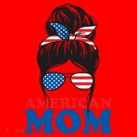 American Mom Usa Hair Bun Santa Hat thumb 1