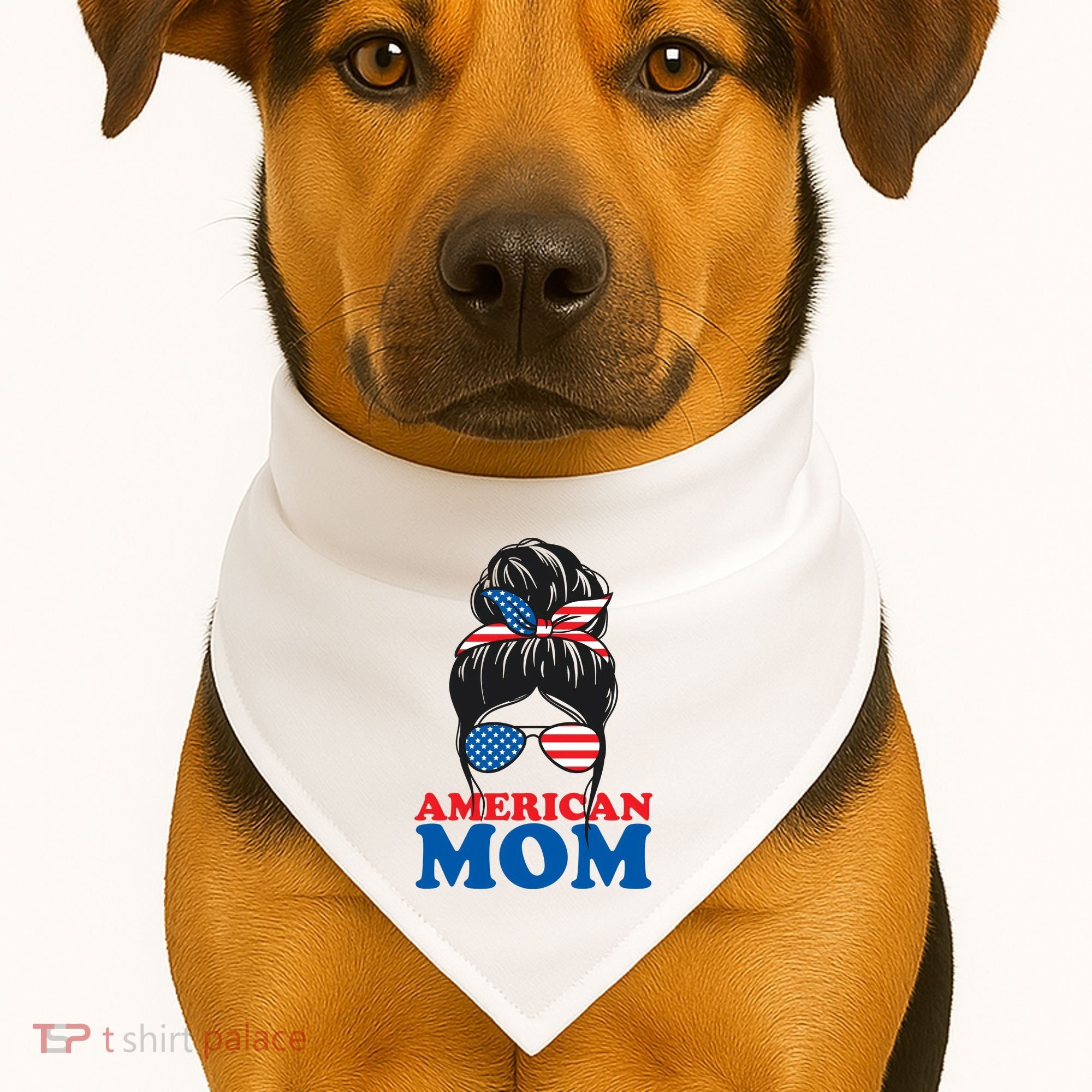 American Mom Usa Hair Bun USA-Made Doggie Bandana