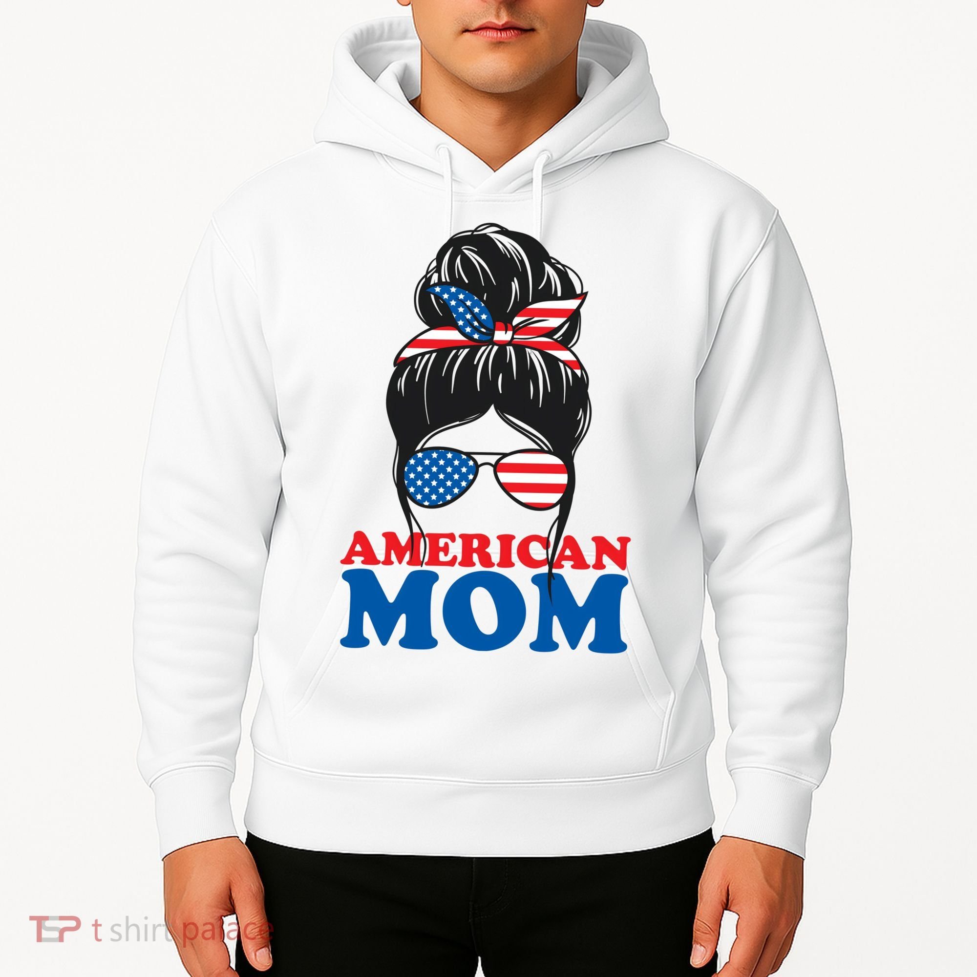 American Mom Usa Hair Bun Hoodie