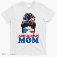 American Mom Usa Hair Bun T-Shirt thumb 0