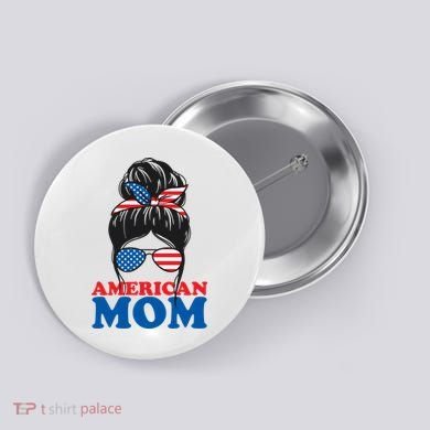 American Mom Usa Hair Bun Button